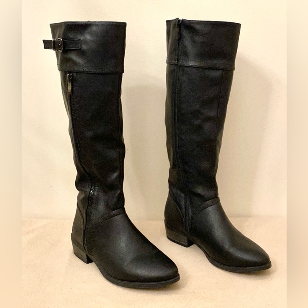 Dream Pairs Women’s Size 6.5 Koson Black Knee High Winter Riding Boots